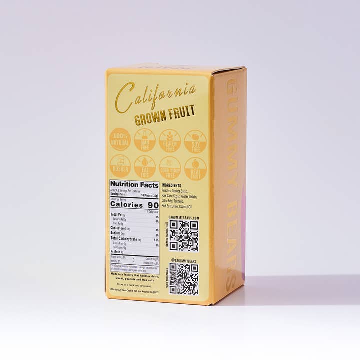 California Gummy Bears - Wholesale Gummy - PEACH PERFECT - Gummy Bears - Real Fruit