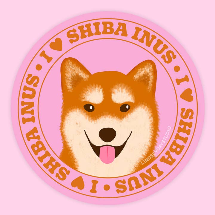 Adesivo Cane Shiba Inu, Adesivo Animale Domestico per la vendita all'ingrosso da parte di Lindsey Day Studio