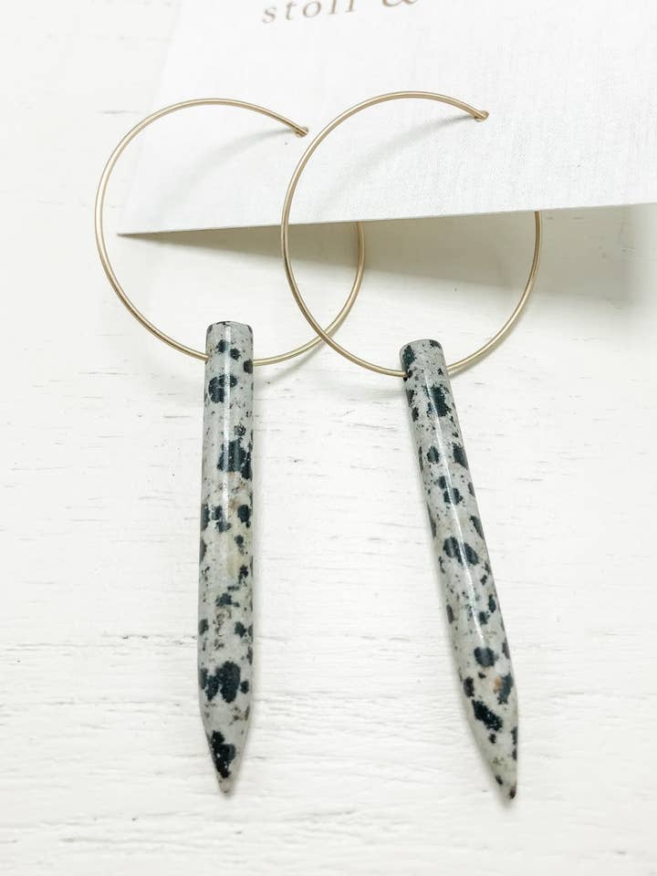 The Hartley - Dalmatian Jasper Earrings for wholesale by Stoll & Heart