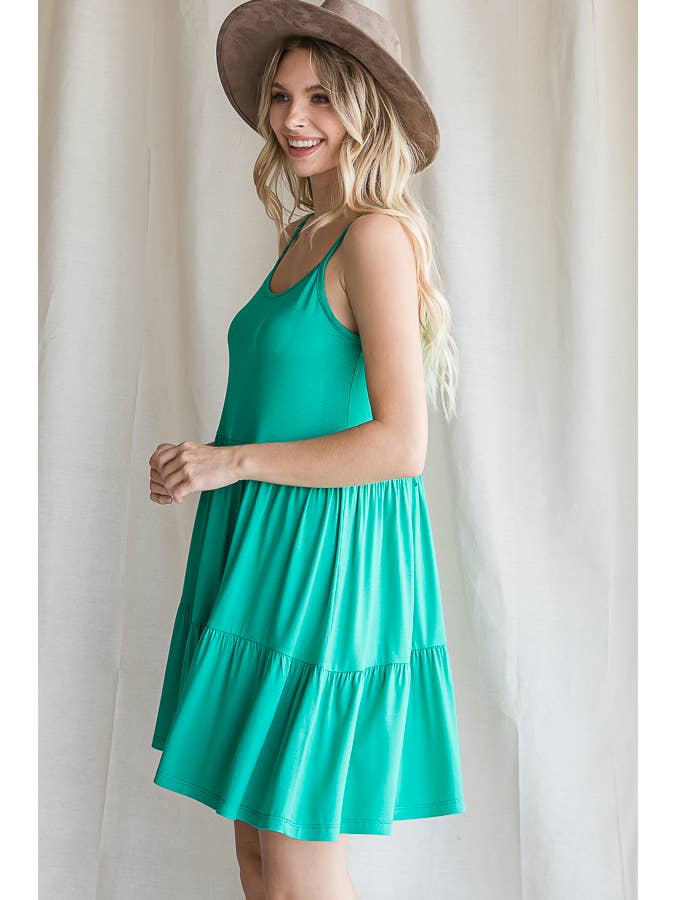 7th Ray - Wholesale Dress - Women's - Tiered Adjustable Tied Back Lace Up Flowy Mini Dress D246911