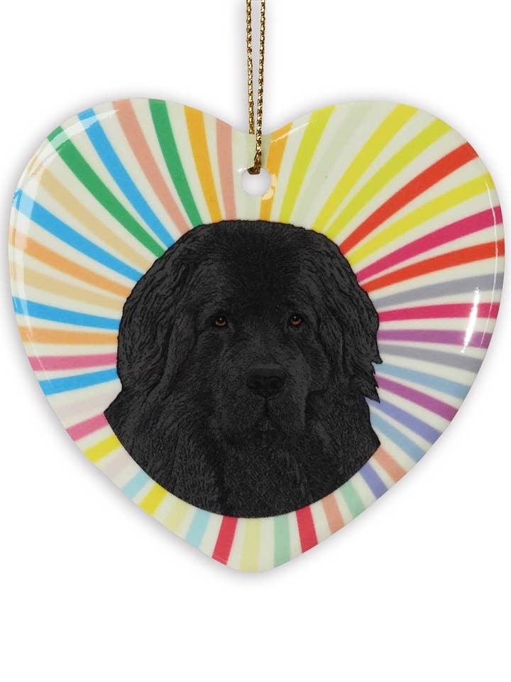 Newfoundland Keramisk Hjerte Ornament for engroshandel hos Sabyloo