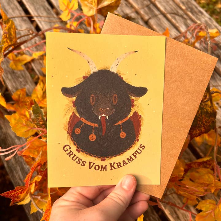 Glitter and Toadstools - Wholesale Christmas Card - Krampus Holiday Card1