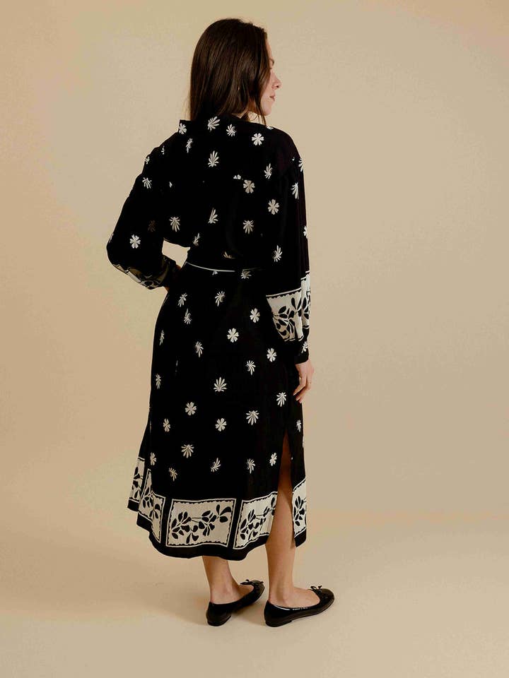 EMILIE K - Vendita all'ingrosso Vestito - Donna - CONSTANCE Abito kimono lungo con cintura a fascia