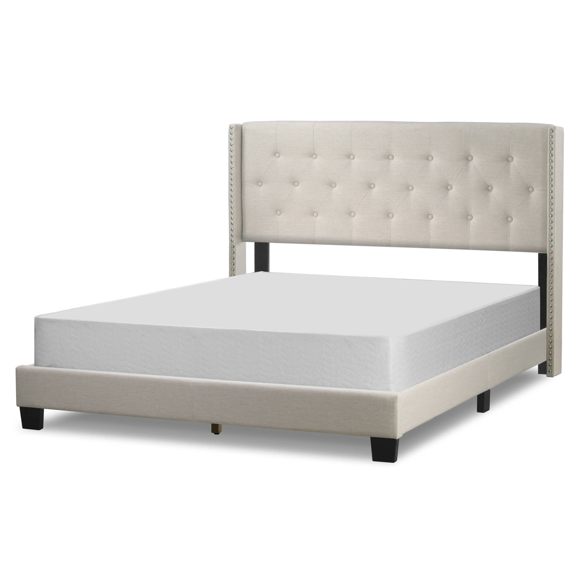 Glamour Home - Wholesale Bed - Asali King Bed with Button Tufting and Nail Head Wings2