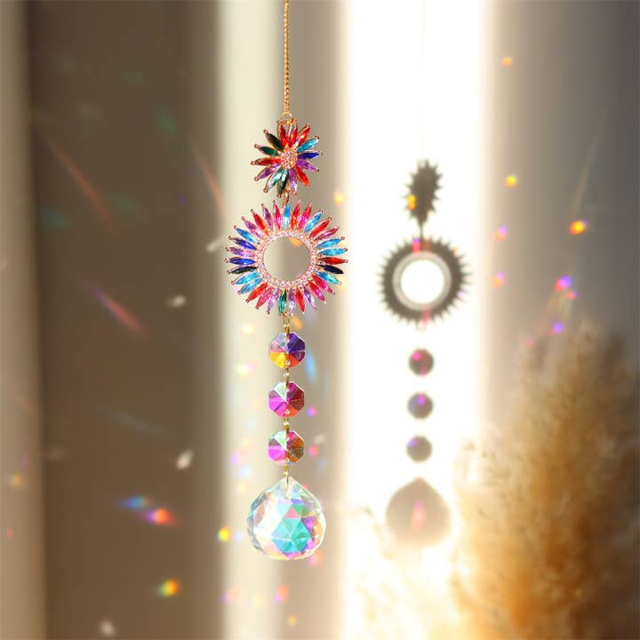 Dipped Shop – wholesale Suncatcher – 3+ Colorful Star Moon Suncatcher Hangings DPH19302