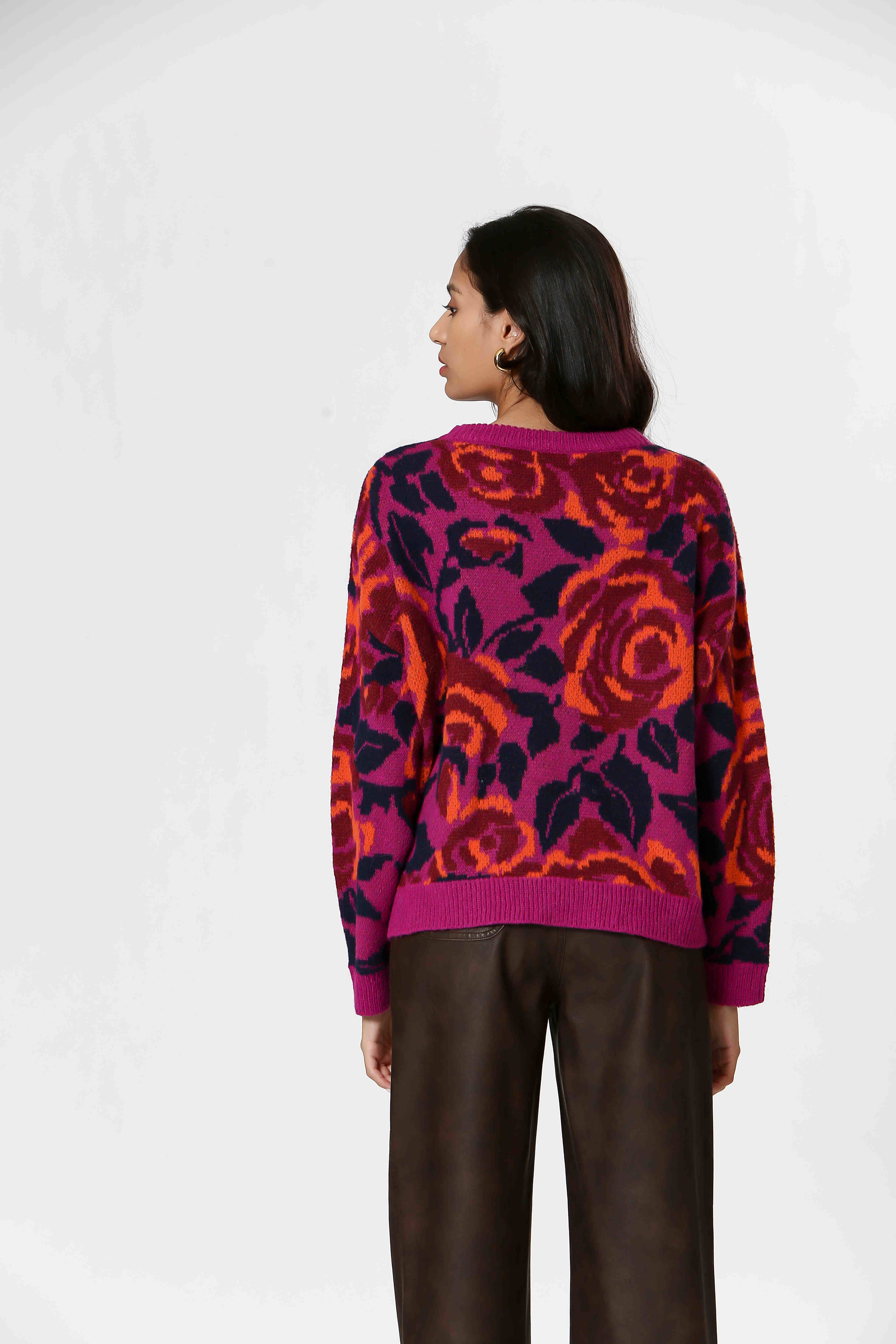 The Korner - USA - Vendita all'ingrosso Maglione tricot - Donna - T24203324 - Maglione da donna con stampa floreale3