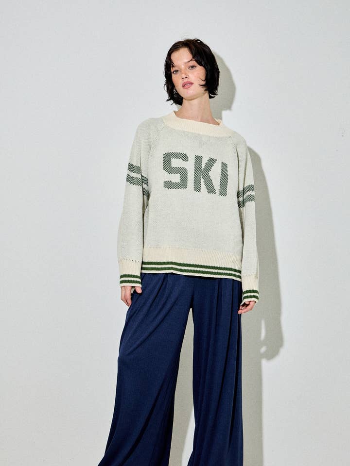SKI VARSITY SWEATER for wholesale by Baevely by Wellmade USA