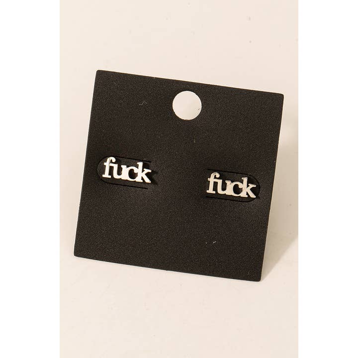 Fame Accessories - Wholesale Stud/Post Earrings - Mini Fuck Stud Earrings