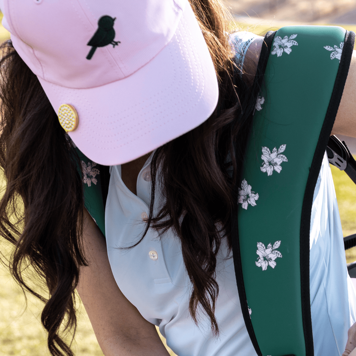 Gold Crystal Bling Women's Golf Ball Marker with Hat Clip for wholesale on Faire2