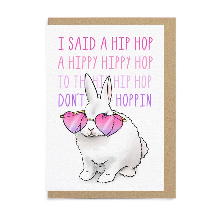 Roligt påskkort för familjen - Hip Hop Hoppin för wholesale av Sketchy Print Co