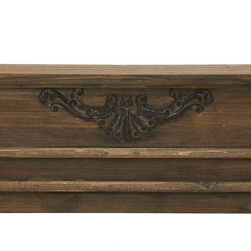 Aubry Gaspard - Vendita all'ingrosso Parascintille per caminetto - Caminetto in pino marrone invecchiato intagliato1