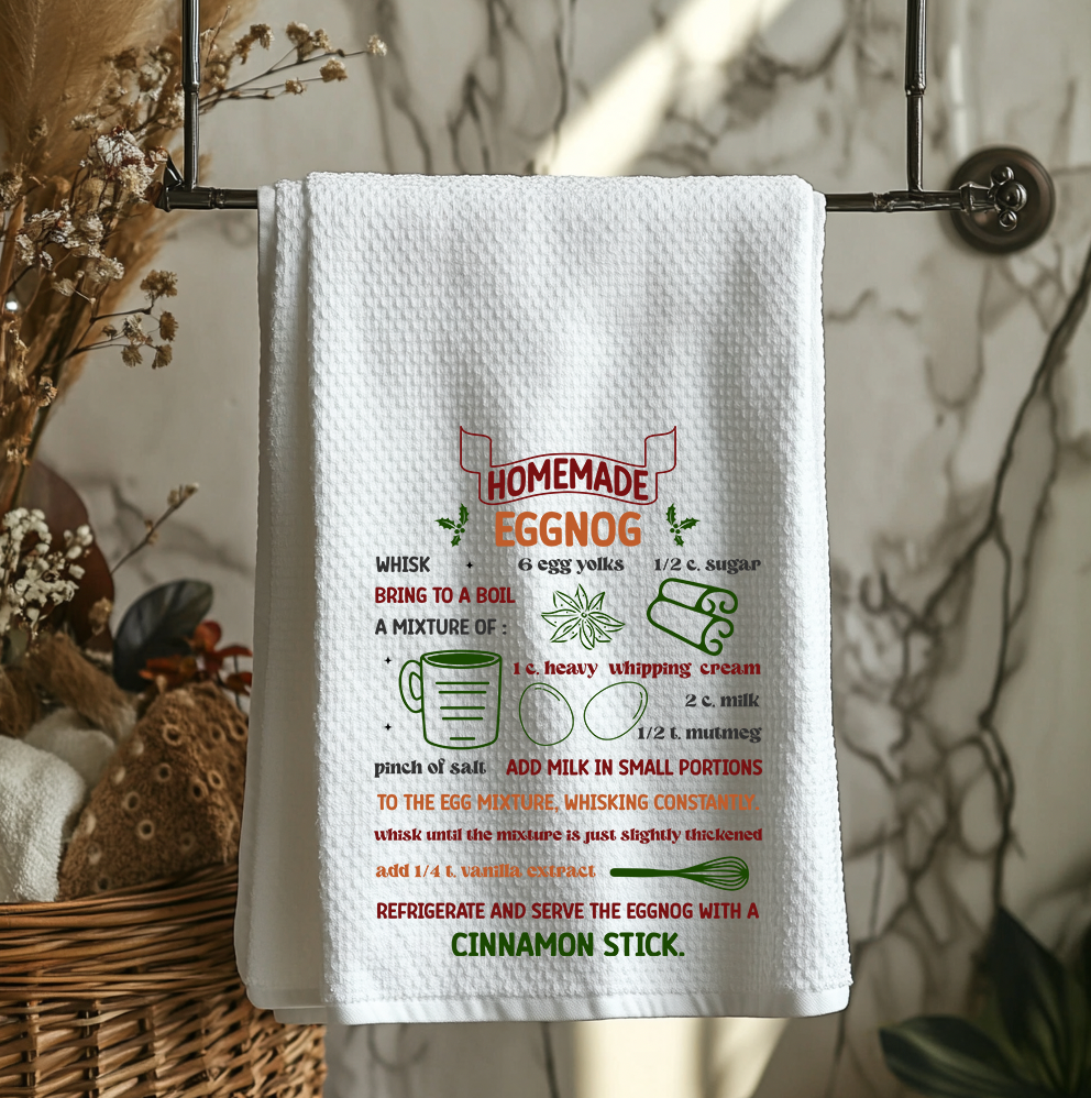 Into The Desert - Wholesale Tea Towel - Eggnog Recipe Waffle Weave Towel0