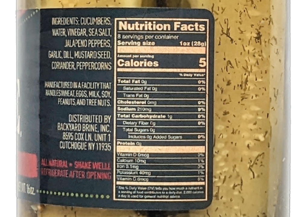 Backyard Brine - Vente Légumes marinés - Jalapeno Dill - Cornichon épicé à l'aneth, 16 oz1