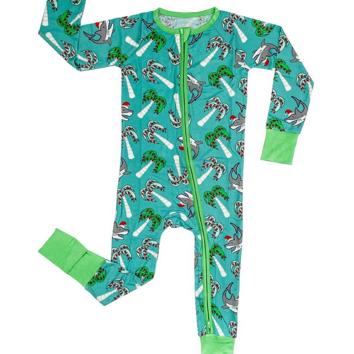 Jawlly Zippered One Piece Christmas Pajamas for wholesale by Florida Kid Co.