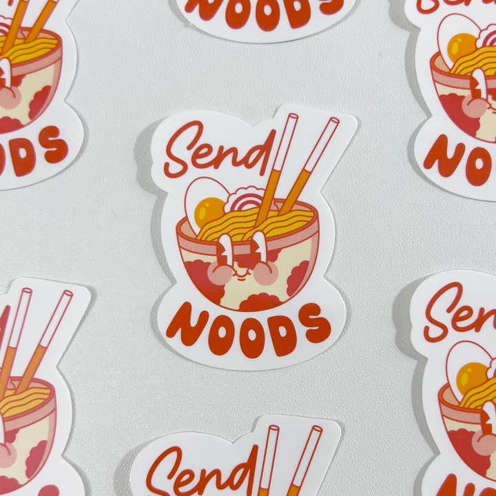 Enviar Autocolante Noods - Foodie, Pasta Pun, Autocolante Engraçado, Piada por atacado de Happyish Brand