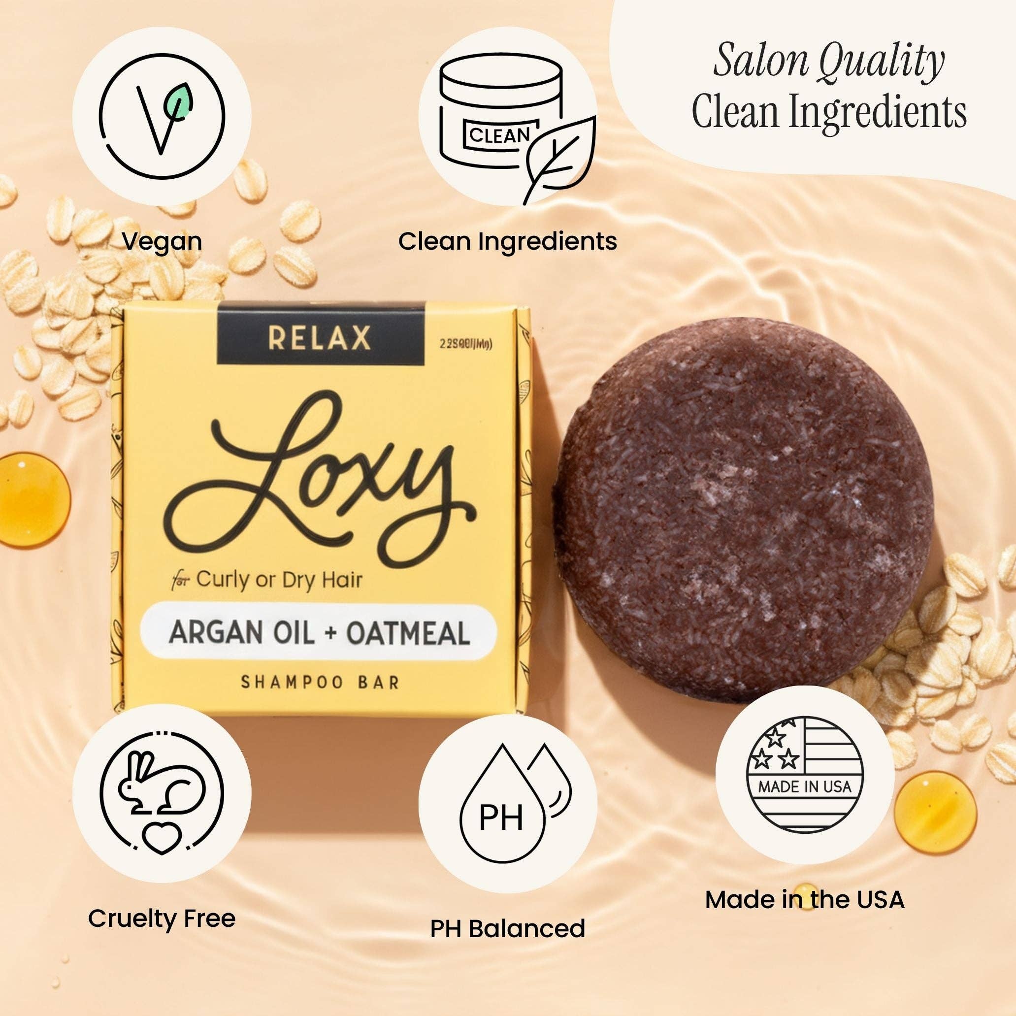 Loxy - Wholesale Shampoo Puck/Solid Shampoo - RELAX: Shampoo Bar for dry, frizzy or curly hair with Argan Oil & Oatmeal3