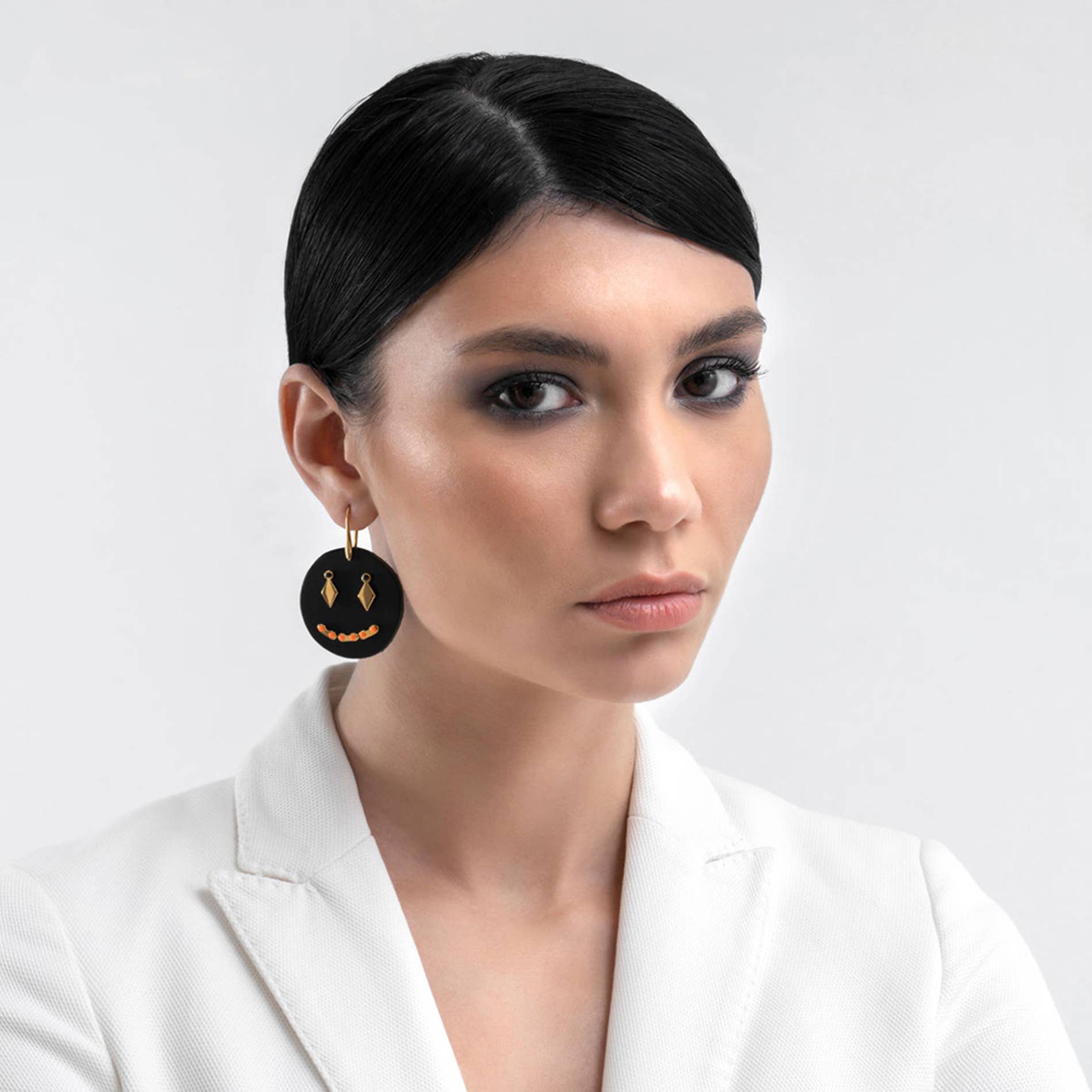 Wholesale Diamond Face Leather Earrings for your store Faire