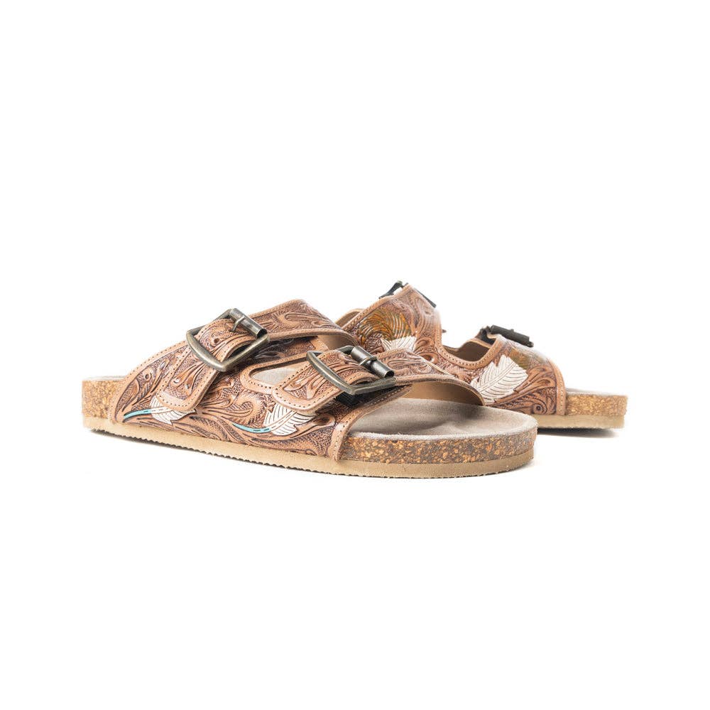 MYRA - EU – wholesale Sandals – Women's – Vallende Veer Sandalen In Donkerbruin2