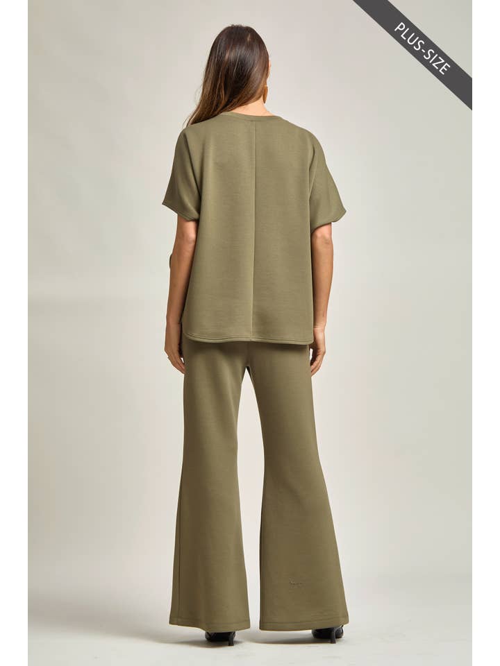 Dear Scarlett - Wholesale Top & Pant Set (NOT Loungewear) - Women's - PLUS SIZE Poncho Top + Bell Bottom Modal Set 8