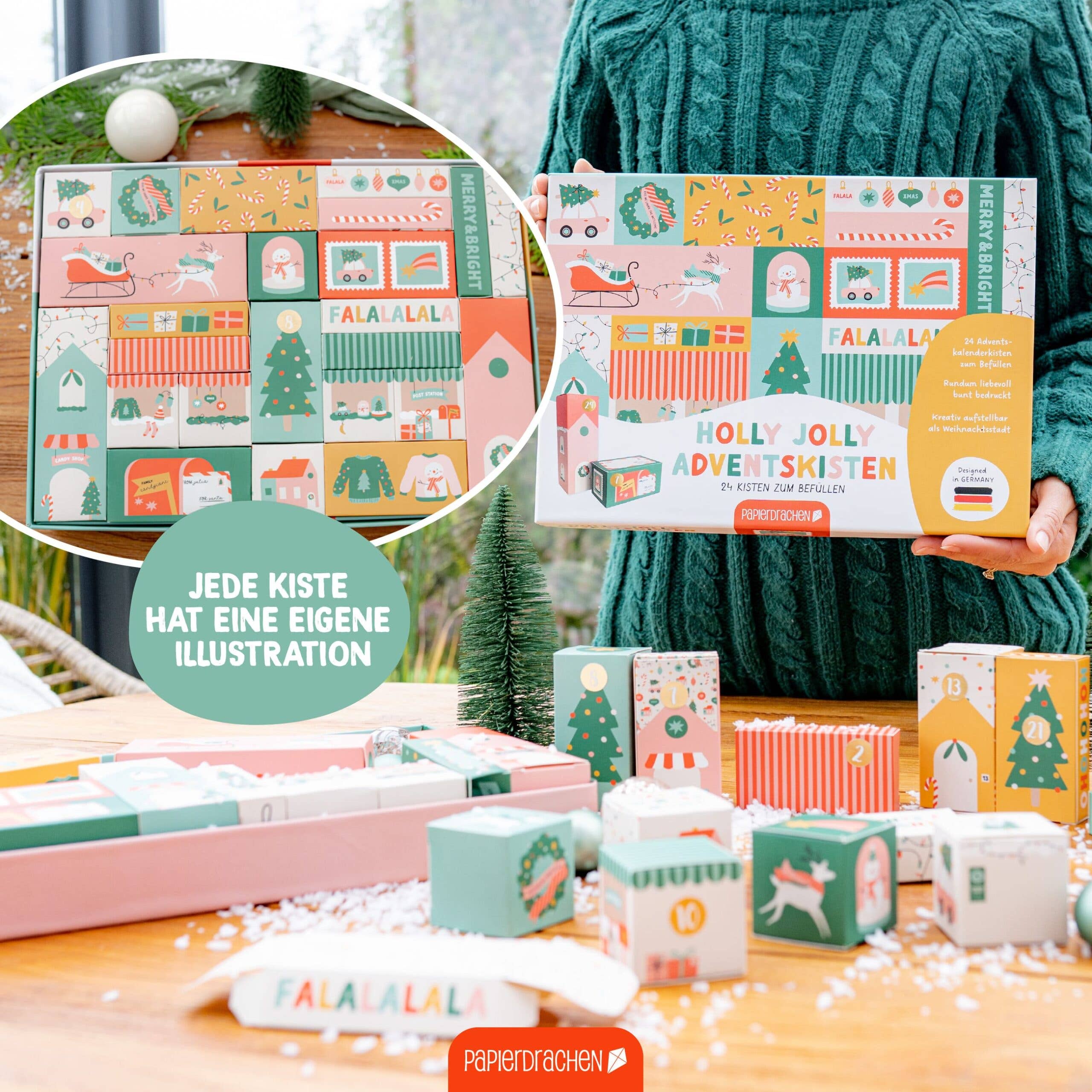 Papierdrachen - Wholesale Advent Calendar - Paper Kite Advent Box World Holly Jolly4