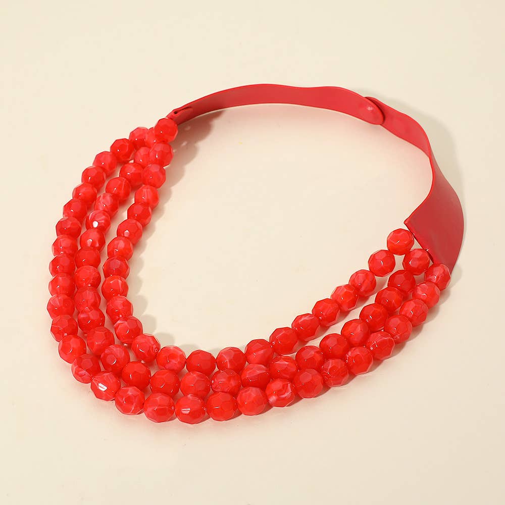 Sensibling Corp. - Vendita all'ingrosso Collane di perline/perle - Collana magnetica a tre strati con perline grosse in finta pelle19