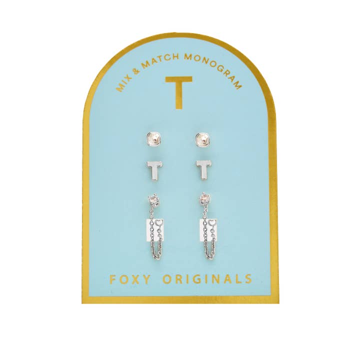 Foxy Originals - Wholesale Jewelry Set - Monogram Collection | Alphabet Mix & Match Earrings Pack24
