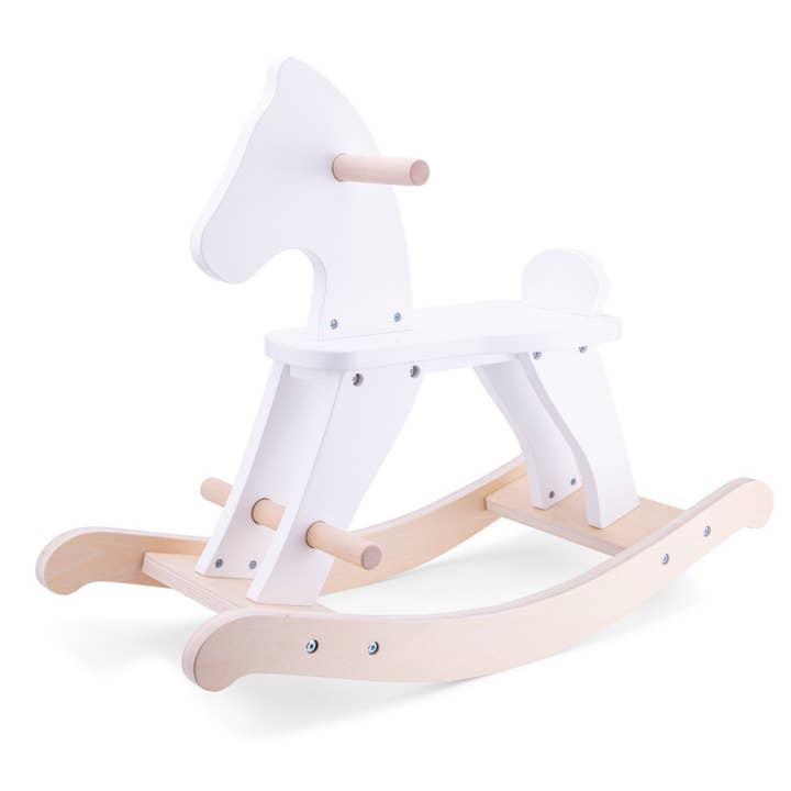 New Classic Toys EU - Vente Cheval à bascule – enfant - Rocking Horse - Blanc