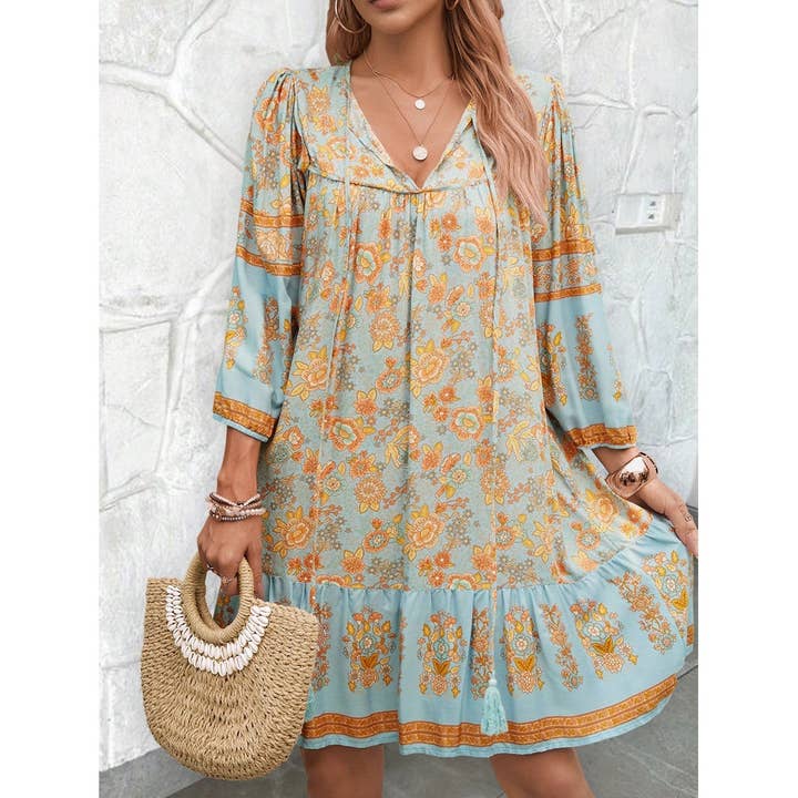 Mapcie - Wholesale Dress - Women's - Vintage Bohemian MINI DRESS
