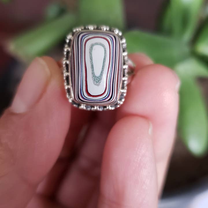 Anel de prata esterlina 925 com Fordite, Anel Feito à Mão por atacado de GTG Gems Corp