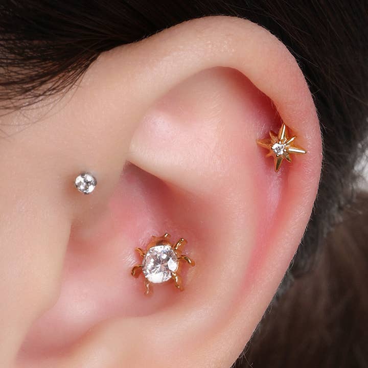 oumo jewelry - Wholesale Stud/Post Earrings - Titanium Ladybug Stud2