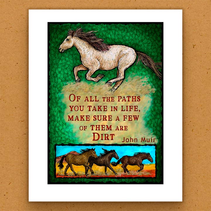 Impresión de arte hecha a mano - Cita sobre la naturaleza - Caballos para venta al por mayor de The Kaleidoscope Designs