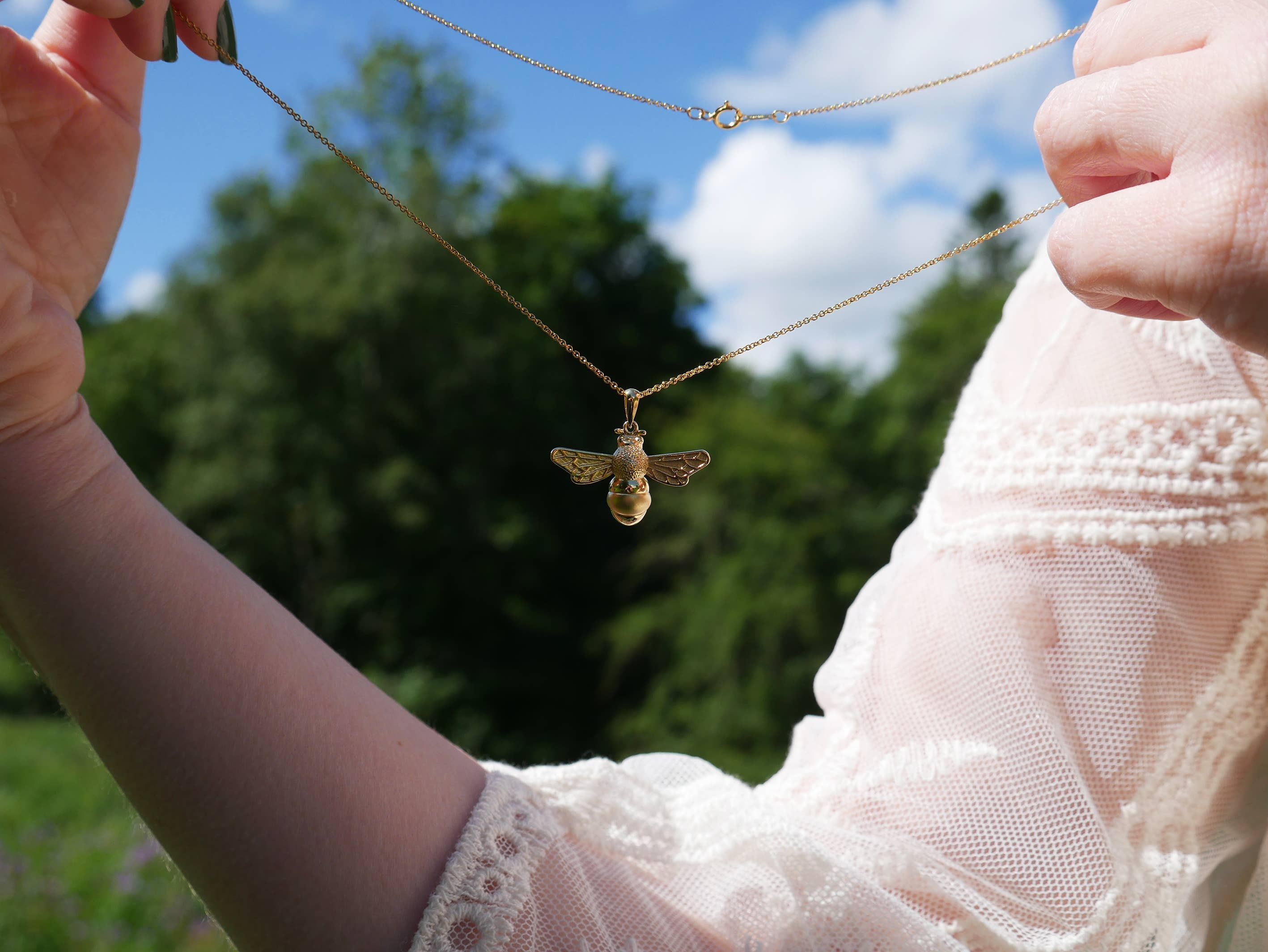 In The Heather - Wholesale Pendant/Charm Necklace - Scottish bumble bee necklace in sterling silver7
