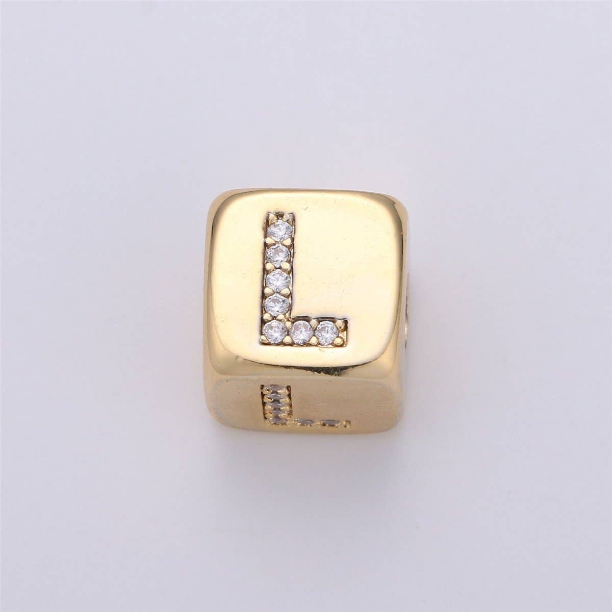 Aim Eternal - Wholesale Individual Charm/Pendant - 9x9mm Gold Initial Letter Beads, Alphabet Beads, Initial Beads, Alphabet Blocks Micro Pave Initial Block Charm for Bracelet Necklace Supply11