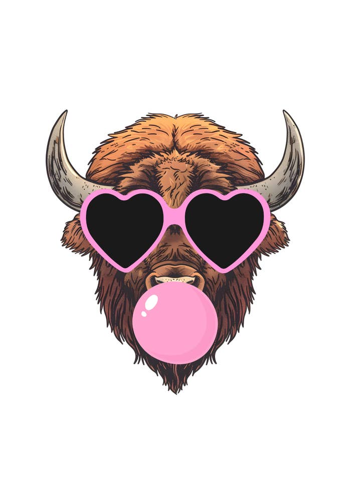 Bison Bubble gum DTF Ready to press print for wholesale by HQL Apparel