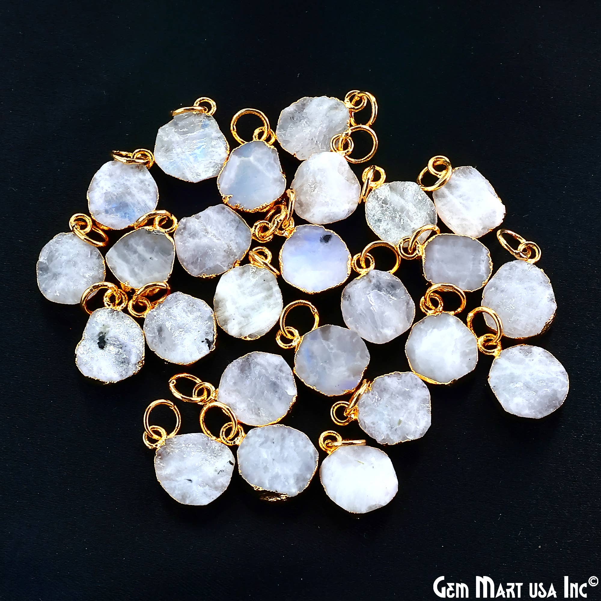 GemMartUSA - Wholesale Pendant/Charm Necklace - Rough Gemstone 16x10mm Gold Electroplated Single Bail Charm31