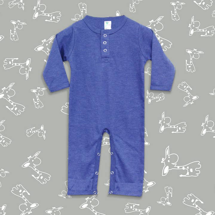 Laughing Giraffe - Wholesale Jumpsuit - Baby - Infant Baby Long Johns Henley Jumpsuit 6-PACK