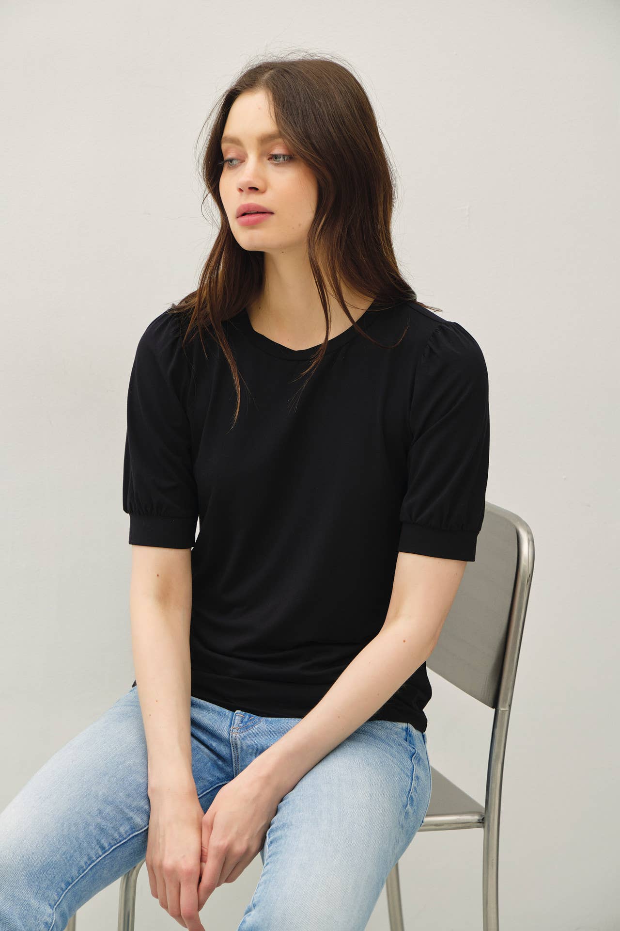 Be Cool - Wholesale Knit Top - Women's - BAMBOO/MODAL ULTRA SOFT VOLUME SLEEVE BASIC TOP 3