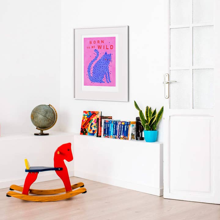 Just Cool Design - Wholesale Art Print - Born to Be Wild | A4–A3 Cute Blue Leopard Print2