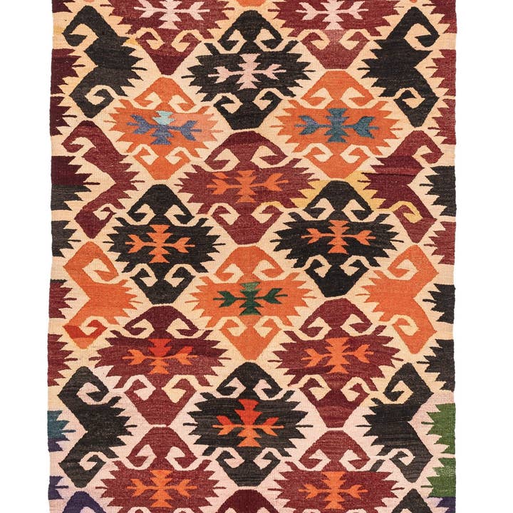 (5' x 9'2'') Tapis Kilim Authentiques Tissés à la Main pour la vente par Rugtolia