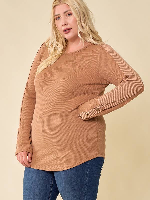 lovely melody - Wholesale Tunic - Women's - LMT3401PL-Plus Size Hey Fall solid top