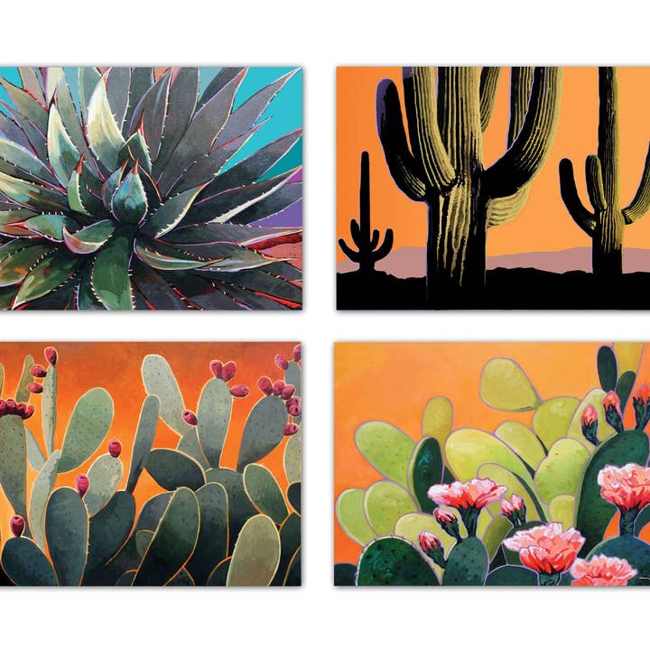 Cactus Western Desert Postcards - 40 Pack, 4 Designs for wholesale by Stonehouse Collection