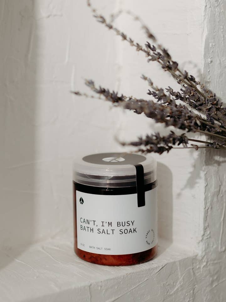 Can’t, I’m Busy Bath Salt Soak for wholesale by The Good Vibez Collective