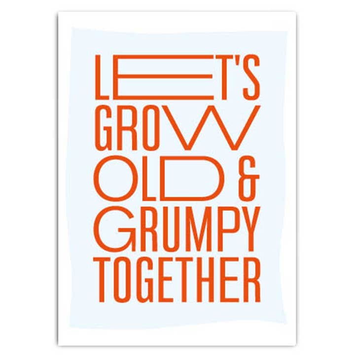 Fritzante - Wholesale Postcard - Postcard with neon print Let's grow old & grumpy together