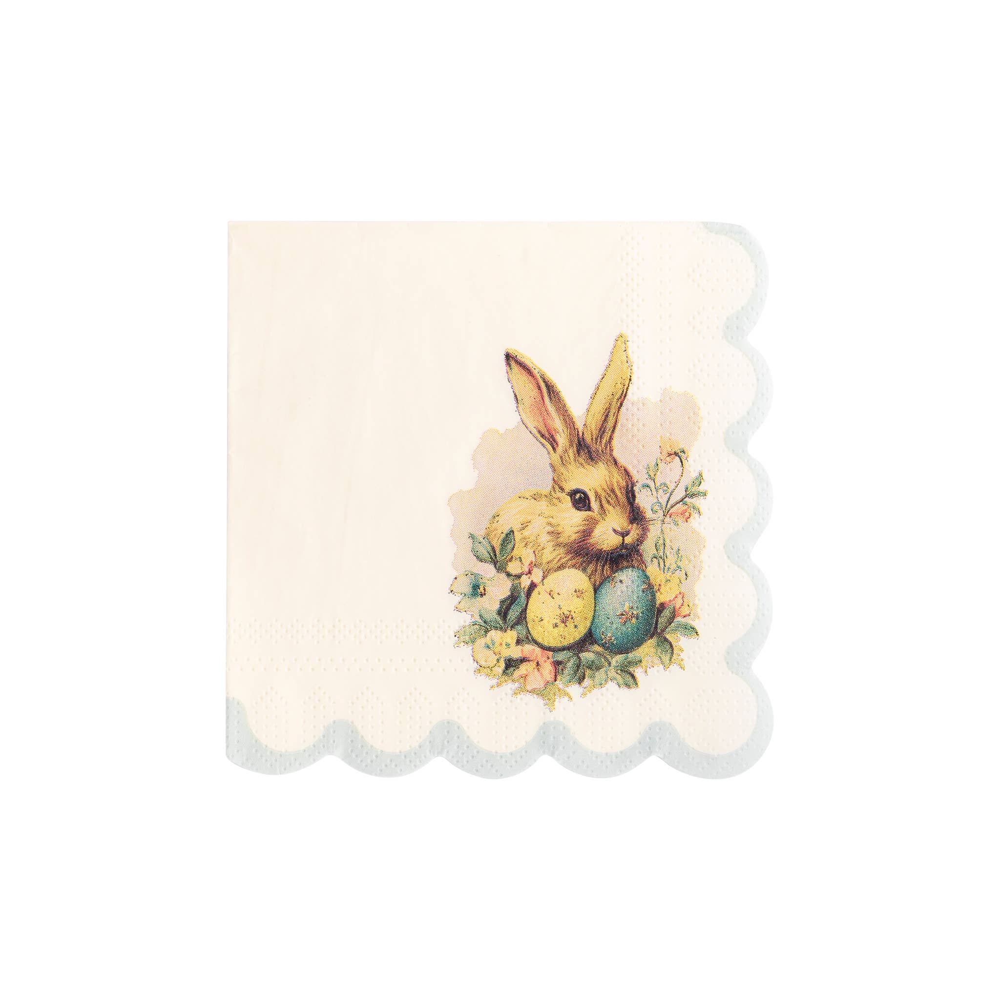 My Mind’s Eye - Wholesale Disposable napkin - PLNP236 - Vintage Easter Bunny Scallop Paper Cocktail Napkin