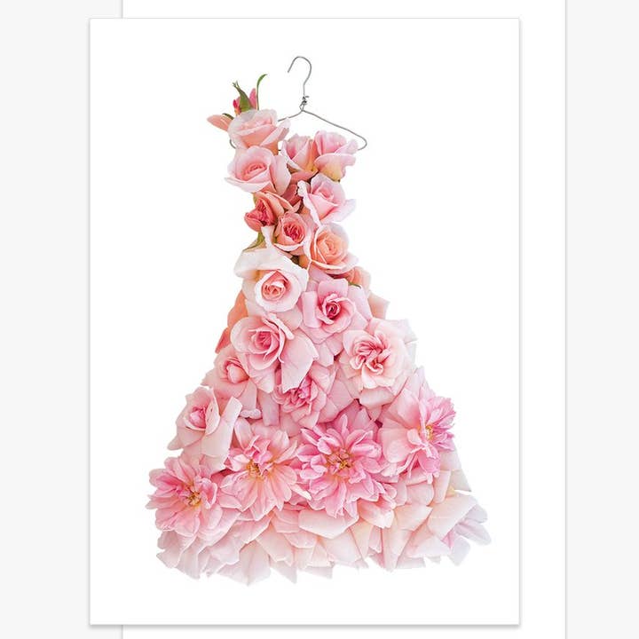 petal & pins - Wholesale Everyday Greeting Card - Cécile Brünner Rose Dress – Floral Greeting Card