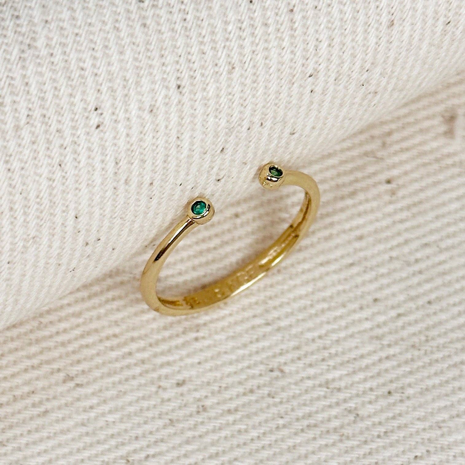GoldFi - Wholesale Band/Stacked Ring - 18k Gold Filled Dainty Open Ring with Micro Bezel Zirconia7