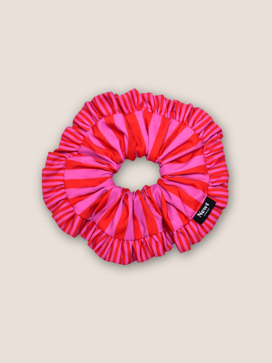 Newt London - Wholesale Scrunchie - Women's - Swirl Scrunchie – Pink and Red Stripe