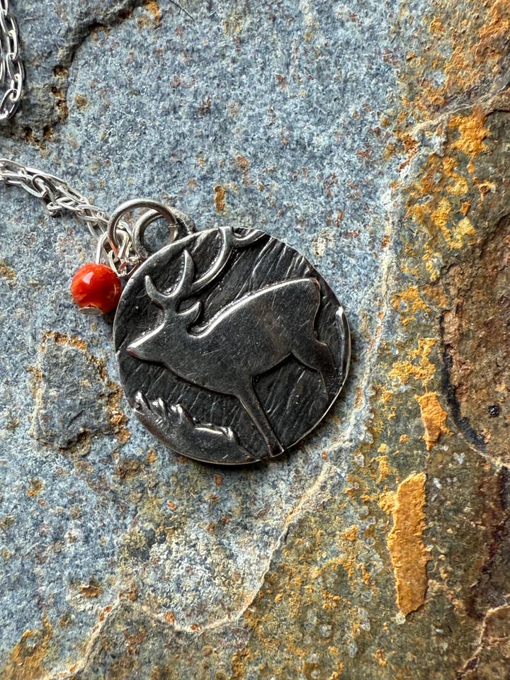 Silver Western Rustic Elk Pendant for wholesale by Wild Mountain Soul Designs