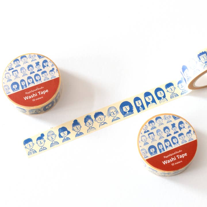 RippleSplash Studio - Wholesale Washi Tape - Vibrant Faces Washi Tape - 15mm x 10m5