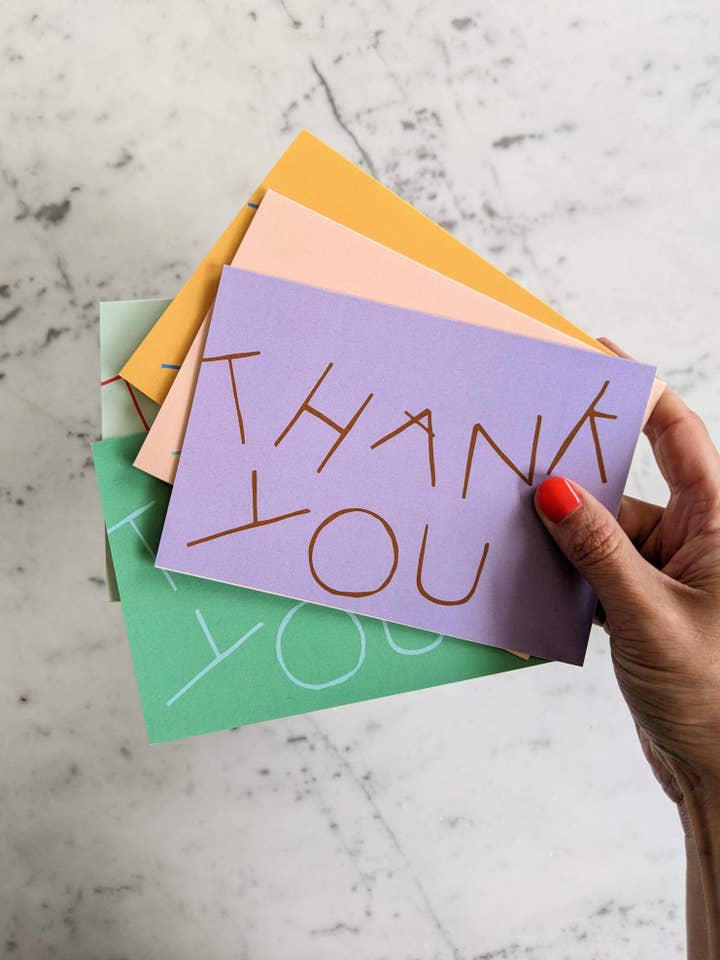 Thank You 5 Card Rainbow Set for wholesale by Madeleine Sywulak US